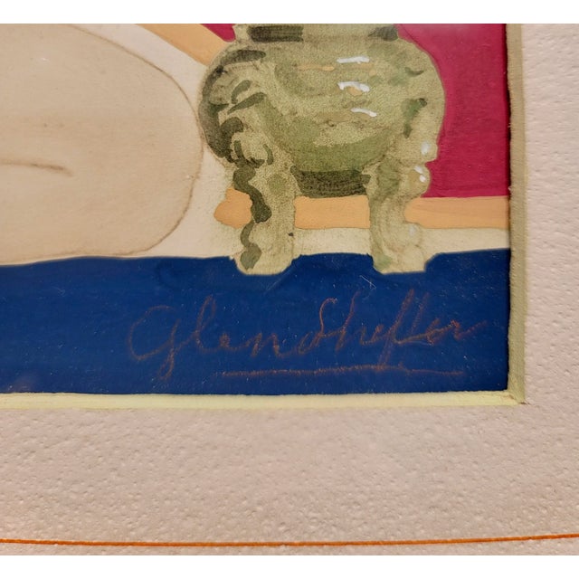 Glenn Crawford Sheffer- Nude Nymph W/ Dragon-Original 1920s Art Deco Painting For Sale In Los Angeles - Image 6 of 12