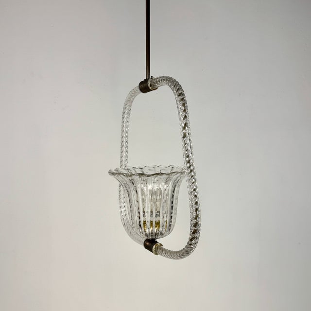 Murano Glass Pendant Lamp from Barovier Toso, 1940s For Sale - Image 3 of 13