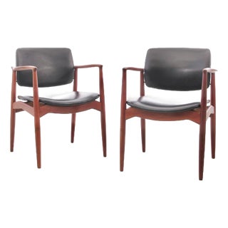 Mid-Century Modern Danish Armchair in Teak Model Captain 66 attributed to Erik Buck, 1950s For Sale