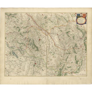 Antique Map of Reims and Rethel from Blaeu, France, 1642 For Sale