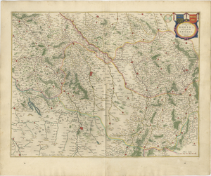 Antique Map of Reims and Rethel from Blaeu, France, 1642