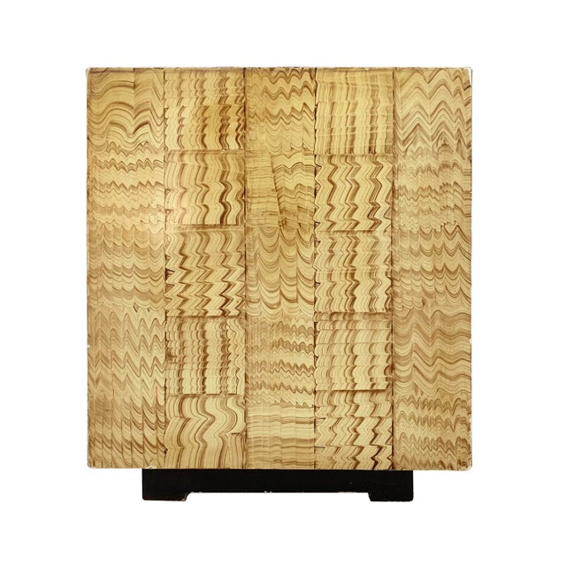 Vintage Faux Wood Grain Painted Side Table For Sale - Image 4 of 9