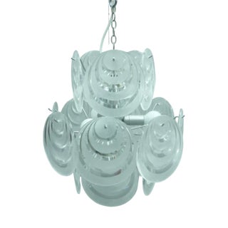 Mid-Century Italian Acrylic Glass and Chrome Pendant Lamp, 1960s For Sale