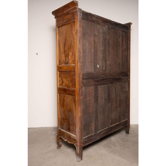 Antique French Provencal Walnut Marriage Armoire, Circa 1800 For Sale - Image 11 of 18