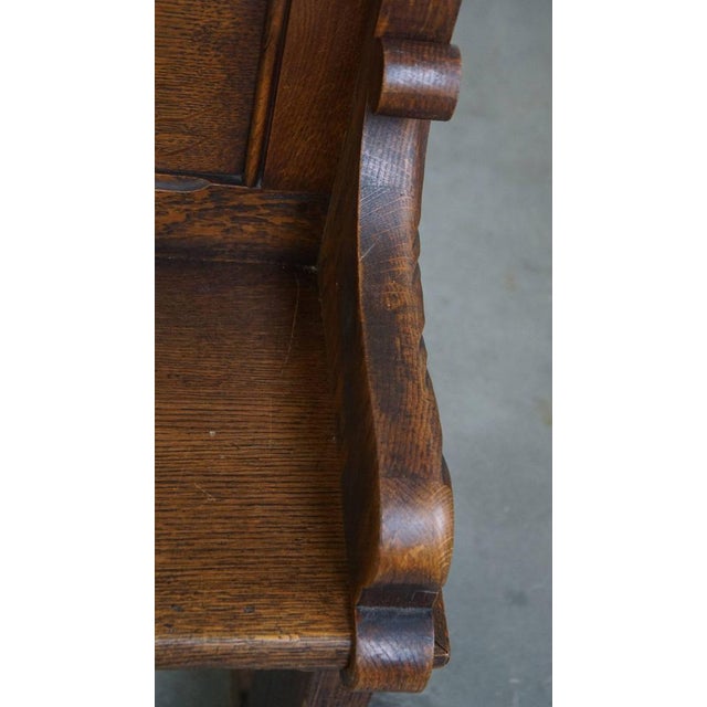 Wood Late 19th Century Gothic Oak Church Pew For Sale - Image 7 of 17