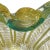 Gold Vintage Murano Barovier Toso Aqua Green Rim Gold Flecks Ribbed Surface Italian Art Glass Decorative Bowl For Sale - Image 8 of 9