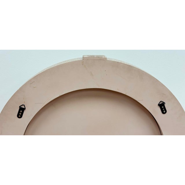 Brown Round Weathered Wood Wall Mirror For Sale - Image 8 of 8