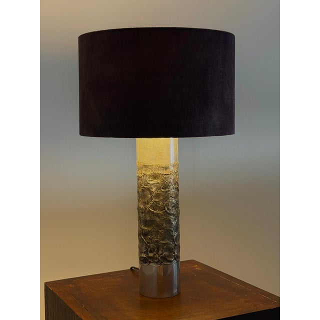 Metal Brutalist Table Lamp attributed to Willy Luyckx, 1960s For Sale - Image 7 of 14