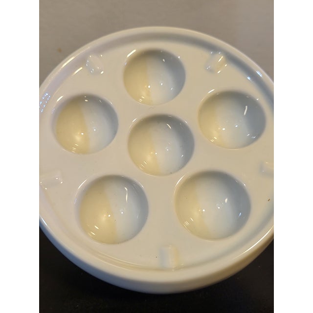 1990s White Porcelain Escargot Baking Dish France For Sale - Image 4 of 11