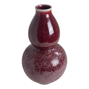 Early 20th Century Chinese Sang Du Boeuf Double Gourd Form Vase
