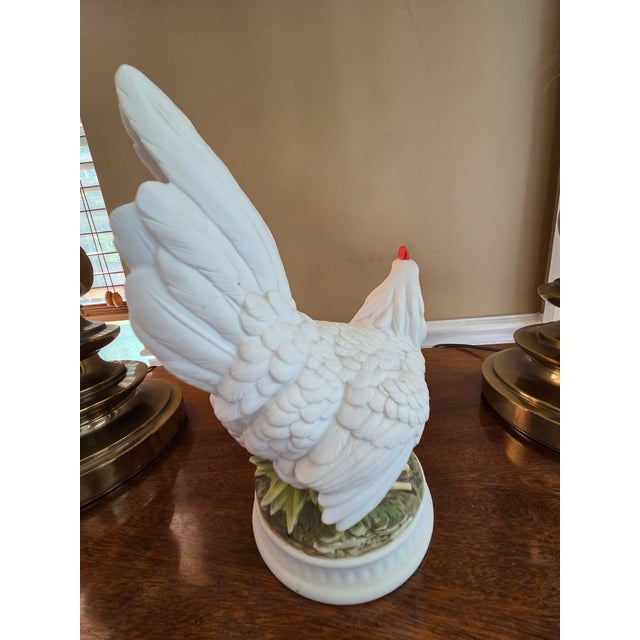 Vintage Hen Chicken - Hand-Painted Bisque Porcelain Statue From Andrea by Sadek For Sale - Image 10 of 12