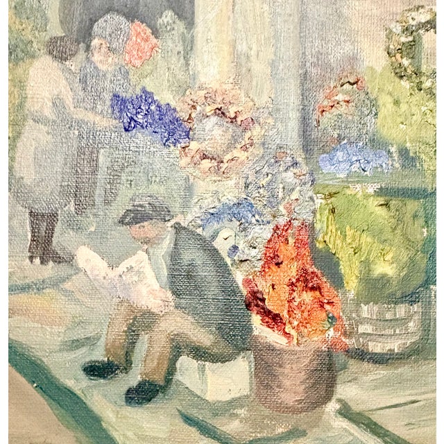 1930s “Spring Day” Oil on Canvas by Rolf Osterholt, 1933 For Sale - Image 5 of 12