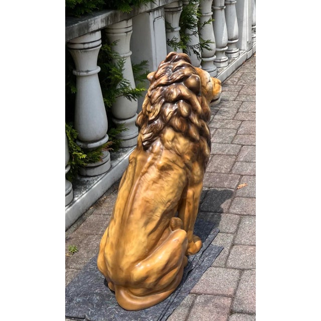 1970s 1970s Italian Ceramic Lion Statue For Sale - Image 5 of 5
