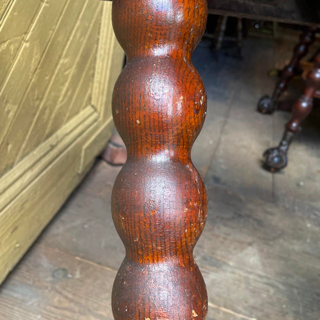 Late 19th Century Arts and Crafts Era Oak Side Table With Huge Metal and Glass Ball-and-Claw Feet For Sale In New York - Image 6 of 10
