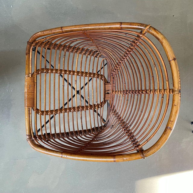 Wood Mid-Century Rattan Lounge Chairs, 1950s, Set of 5 For Sale - Image 7 of 15