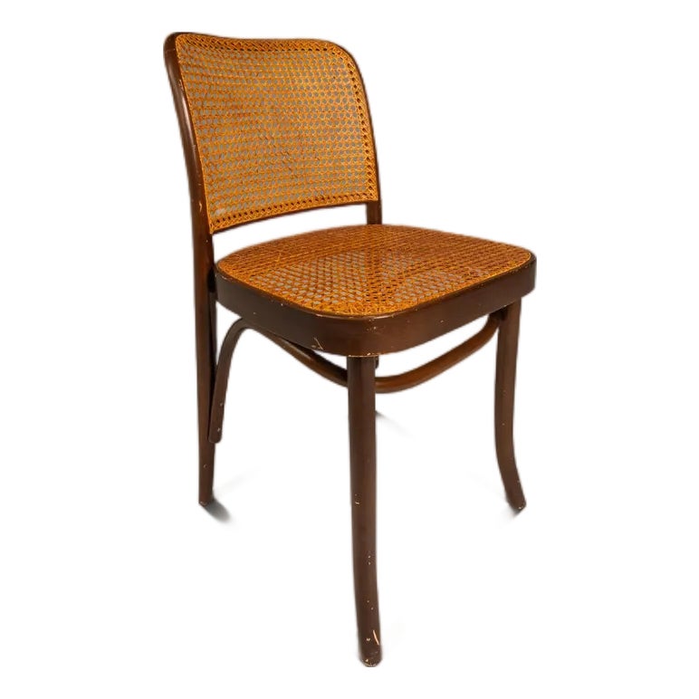 Single Patinaed Bentwood Prague Model 811 Side Chair by Josef