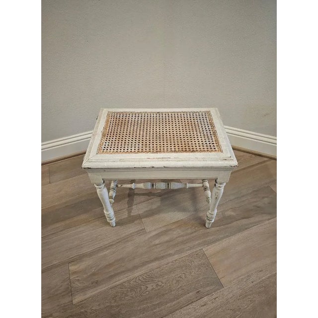 A charming antique French Louis XVI style painted bidet stool (today it would make for a wonderful chair side table, plant...