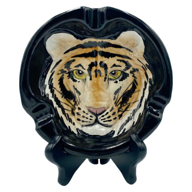 Vintage Mid-Century Bengal Tiger Ashtray Trinket Dish Bowl Italy Jungle Safari For Sale In Washington DC - Image 6 of 13