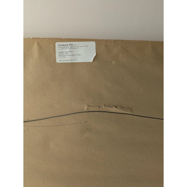 Late 20th Century Signed and Framed Robert McCurdy Large Mixed Media Painting From Saks For Sale - Image 5 of 6