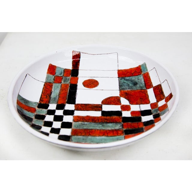 Mid-Century Modern Abstract Ceramic Wall Plate, 1970s For Sale - Image 4 of 5