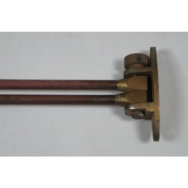 Antique Victorian Copper Brass 2 Arm Drying Rack Towel Swing Bar Rod Holder For Sale - Image 4 of 12