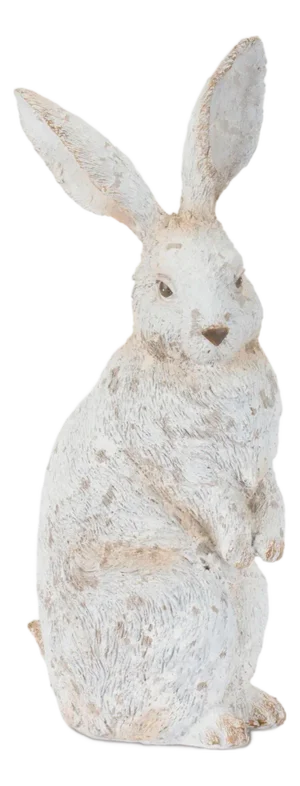 Distressed Rabbit Statue 14.25"H
