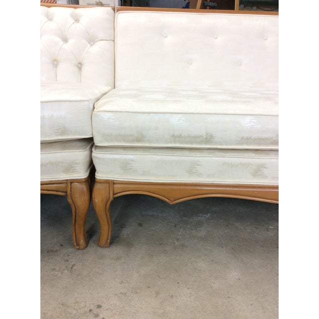 Textile Mid Century Modern Three Piece Sectional Sofa With Vintage Tufted Upholstery For Sale - Image 7 of 12