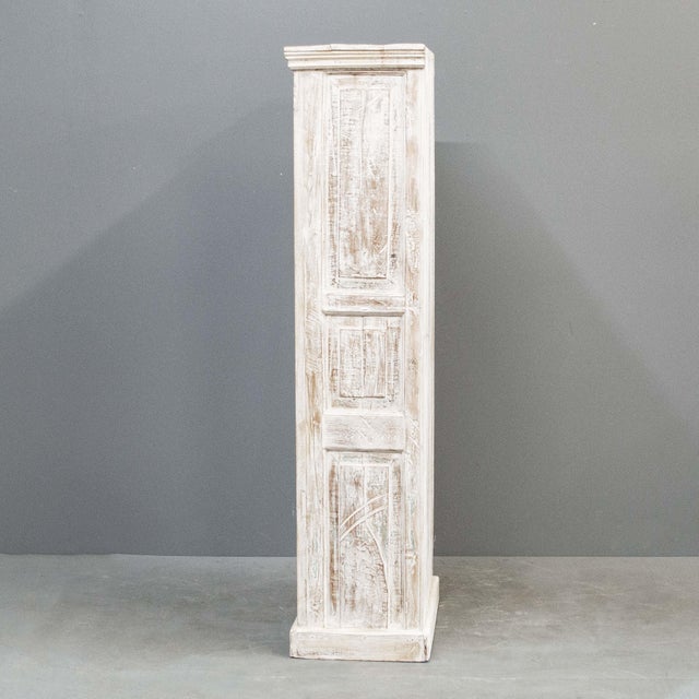 White White Narrow Cabinet From Reclaimed Antique Architectural Elements For Sale - Image 8 of 10