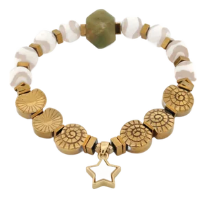 Spiritual Star Tibetan Agate & Jade Bracelet