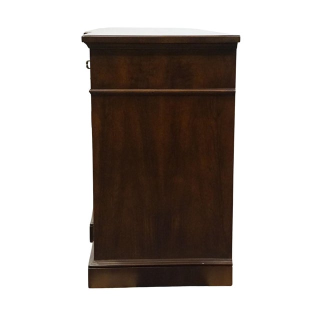 Late 20th Century Henredon Furniture Solid Walnut Traditional Style 70" Breakfront Buffet Credenza 7320-21 - Bordeaux Finish For Sale - Image 11 of 15