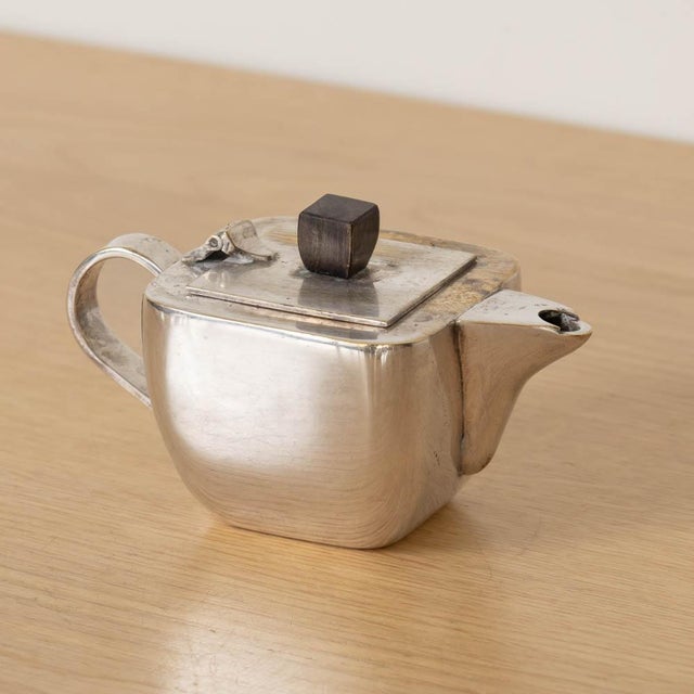 1930s French Art Deco Silverplate Tea Set- 3 Pieces For Sale - Image 11 of 11