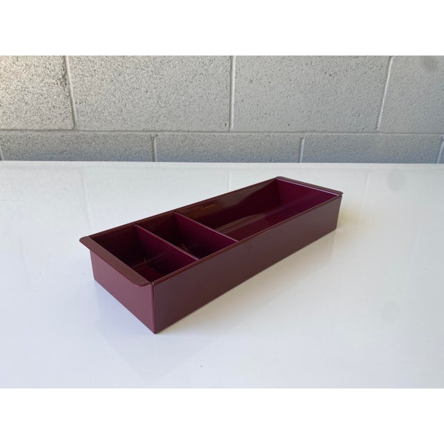 Tanker Desk Drawer Insert Repurposed as Desktop Organizer, Refinished in Wine Chairish