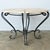 Early 20th Century French Pair of Onyx & Iron Demilune Consoles For Sale - Image 9 of 13