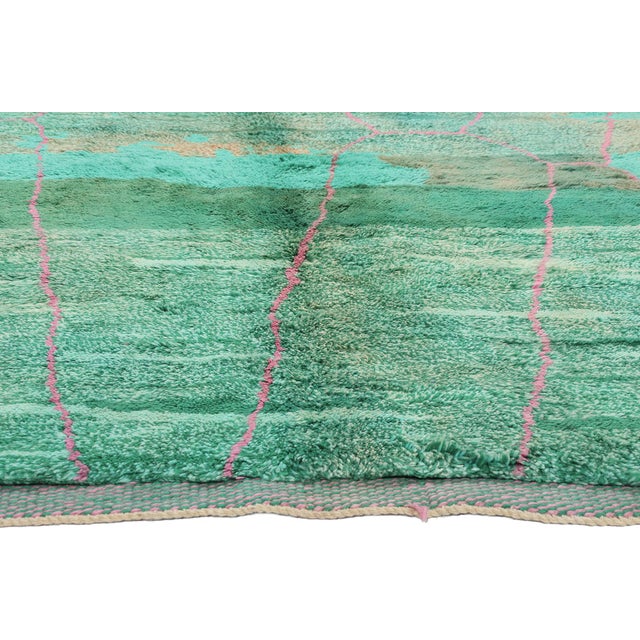 2010s Green Beni Mrirt Moroccan Rug, 05'09 X 08'04 For Sale - Image 5 of 11
