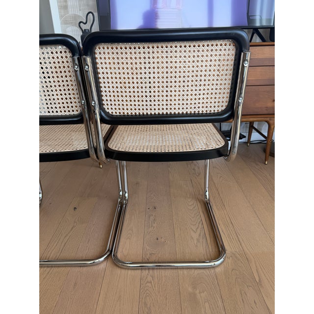 Black Attributed to Marcel Breuer Cesca Caned Dining Chairs - Black X4 - Like New For Sale - Image 8 of 14