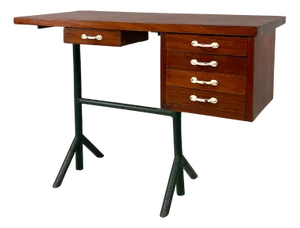 Mid-Century Modern Italian Desk in Wood and Metal, 1960s