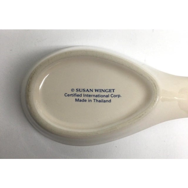 Vintage Susan Winget Thailand Carrot Ceramic Spoon Holder For Sale - Image 4 of 11
