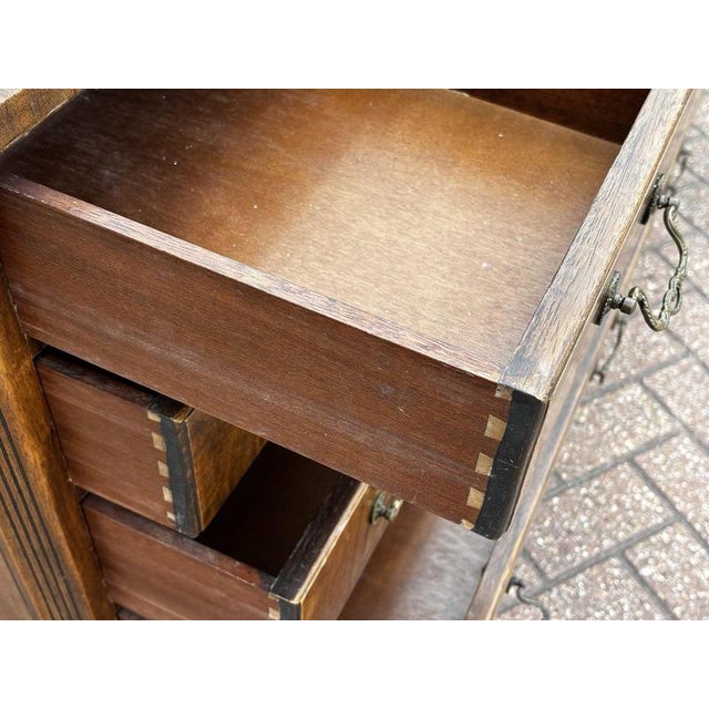 Brown Wood Chest of 9 Drawers For Sale - Image 8 of 13