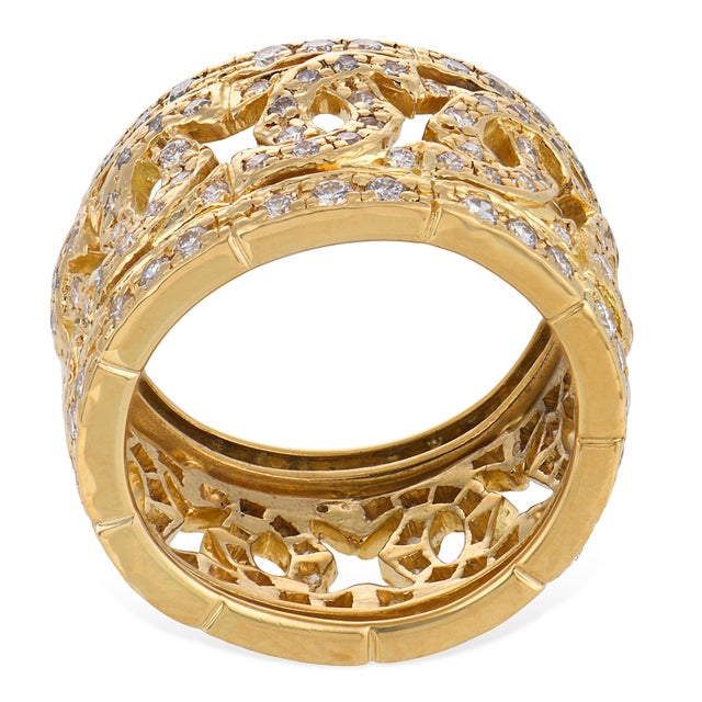 1990s 1990s Cartier French Diamond 18k Yellow Gold Entrelacés C Band, Size 6 For Sale - Image 5 of 5