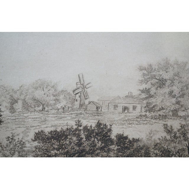 Antique Charles Gondel Mailman Horse & Carriage Panoramic Landscape Etching 25" For Sale - Image 13 of 13