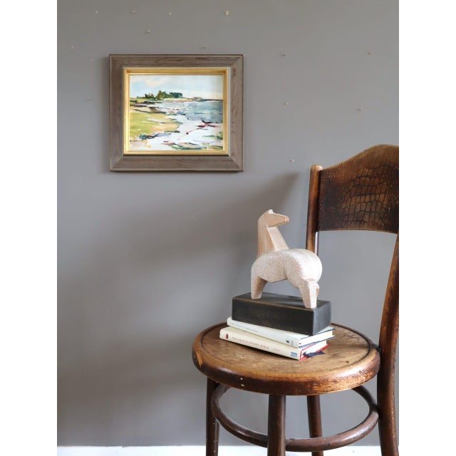 Mid-Century Modern Mid-Century Modern 'Tidal Rhythm' Vintage Expressive Coastal Landscape Oil Painting, Framed For Sale - Image 3 of 12