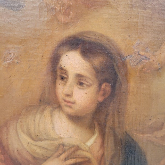After Murillo, Vision of Saint Francis of Assisi at the Porziuncola, 19th Century, Oil on Canvas For Sale - Image 16 of 18
