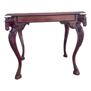 Mahogany Horse Head Side Table With Hoofed Feet For Sale