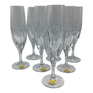 Vintage German Nachtmann Crystal Champagne Flutes "Sonja"-Set of 7