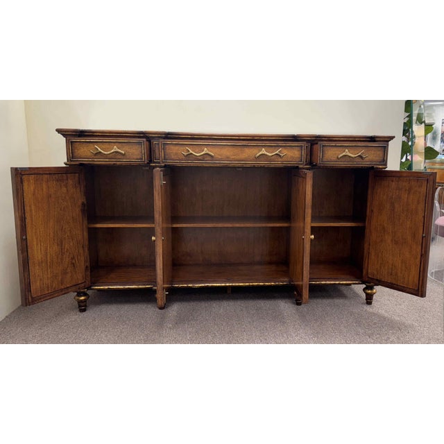 John Richard Eglomise Sideboard With Botanical Brass Overlay For Sale In Miami - Image 6 of 13