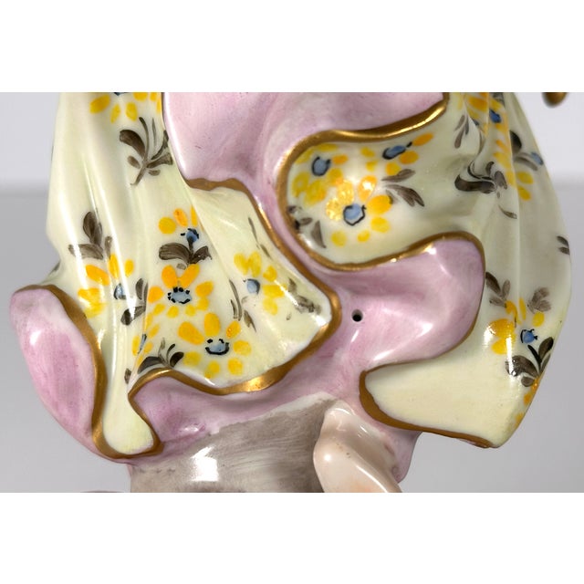 Dresden Volkstedt Porcelain Figurine Woman Dancer Musician For Sale - Image 12 of 18