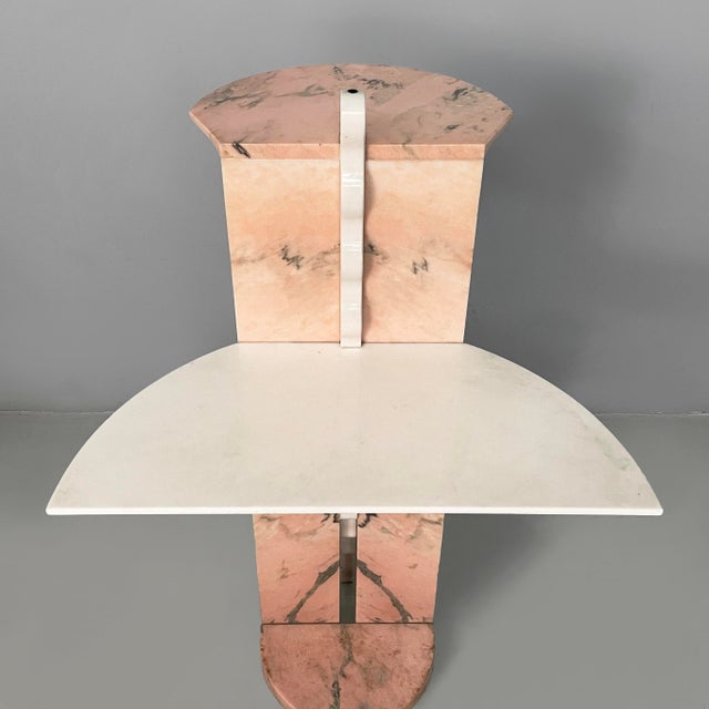 Italian Modern Display Stand in White and Pink Marble, 1970s For Sale - Image 10 of 18