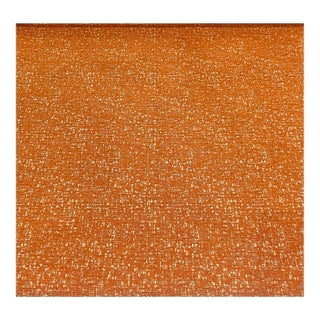 Fabricut Machete -05 Abstract Modern Orange Spice and Gray Jacquard Designer Fabric - 6.4 Yards For Sale