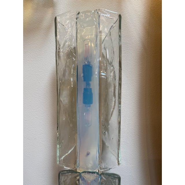 Carlo Nason 3 Tier 1970s Murano Glass Wall Sconces by Carlo Nason for Av Mazzega – Set of 2 For Sale - Image 4 of 14