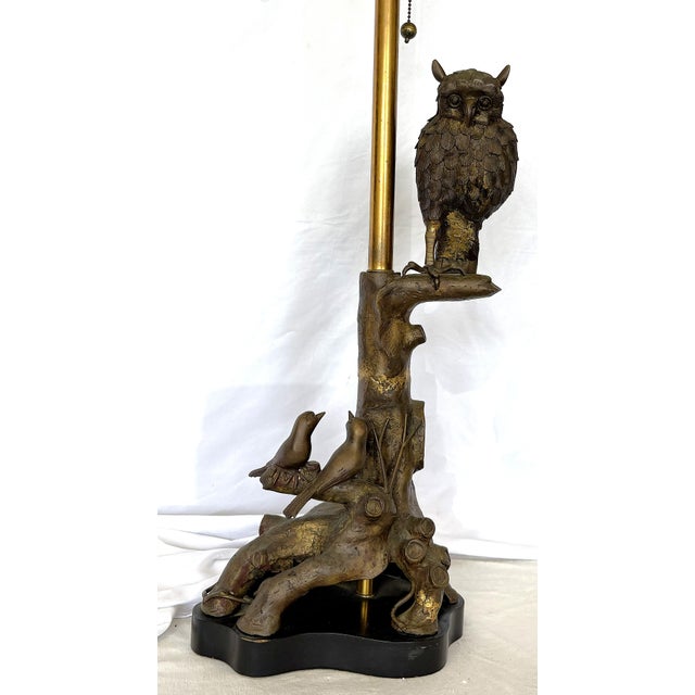 Marbo Lamp Company 1960s Mid Century Modern Bronze Owl Lamp by Marbro Lamp Co. For Sale - Image 4 of 17
